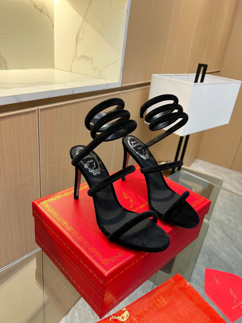 Velvet Snake Crystal Sandals