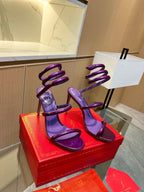 Velvet Snake Crystal Sandals