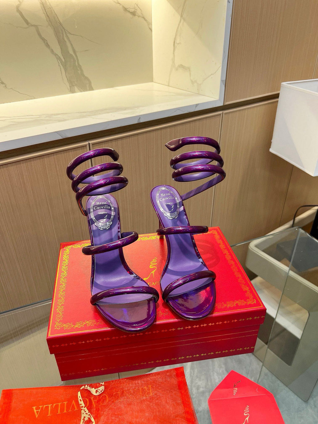 Velvet Snake Crystal Sandals
