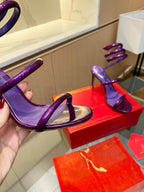 Velvet Snake Crystal Sandals
