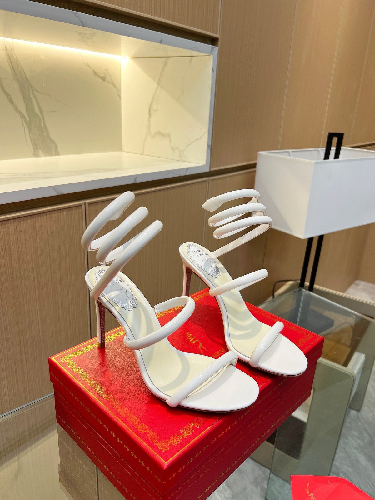 Velvet Snake Crystal Sandals