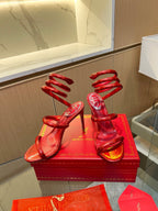 Velvet Snake Crystal Sandals