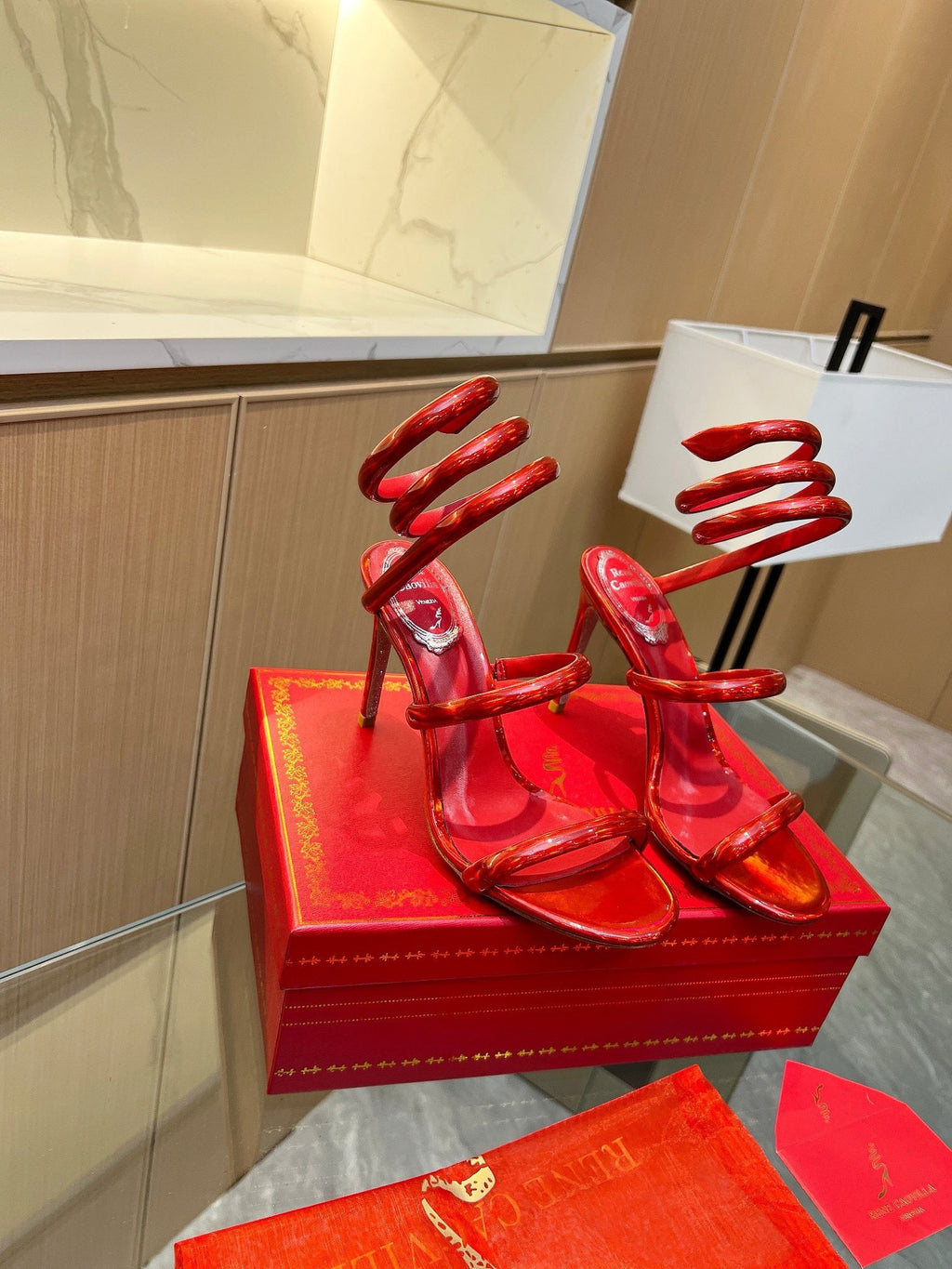 Velvet Snake Crystal Sandals