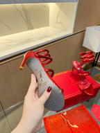 Velvet Snake Crystal Sandals