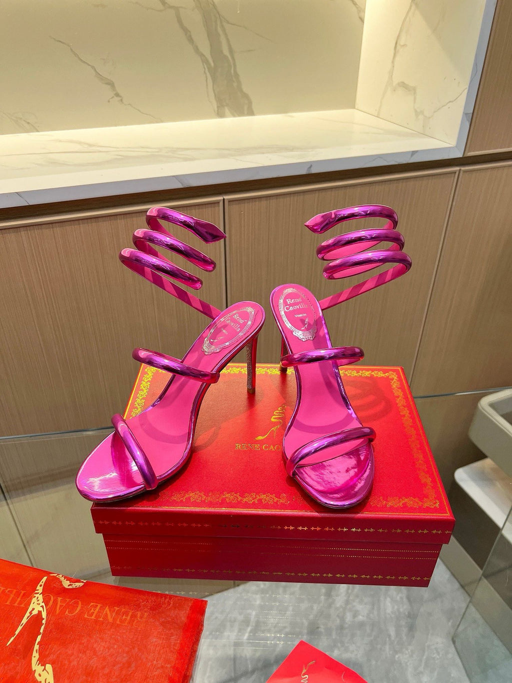 Velvet Snake Crystal Sandals