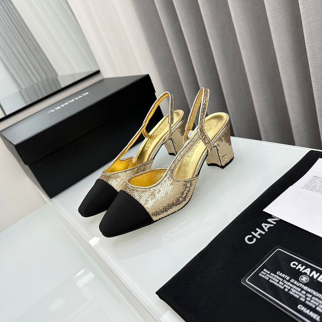 Two-Tone Slingback Shoes