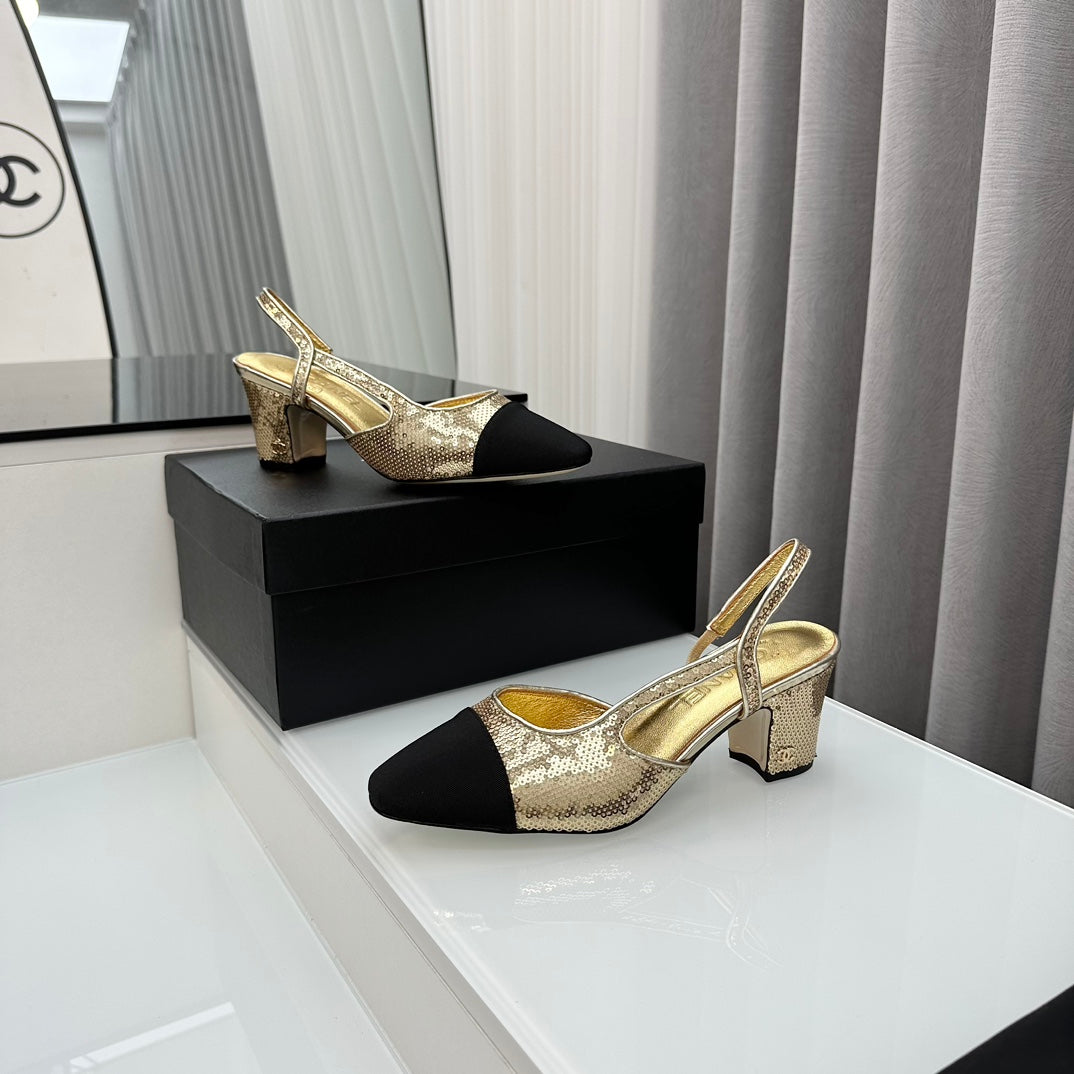 Two-Tone Slingback Shoes