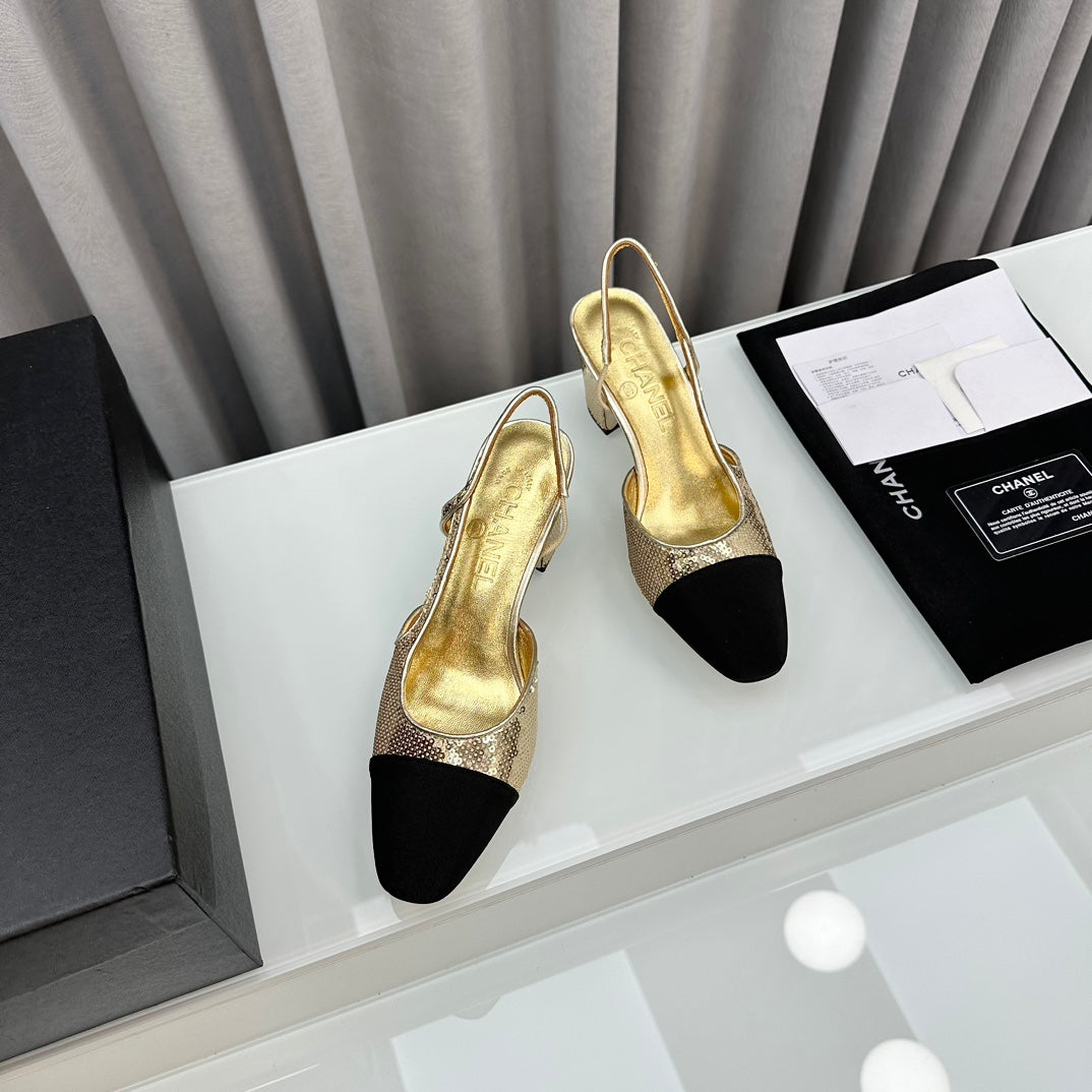 Two-Tone Slingback Shoes