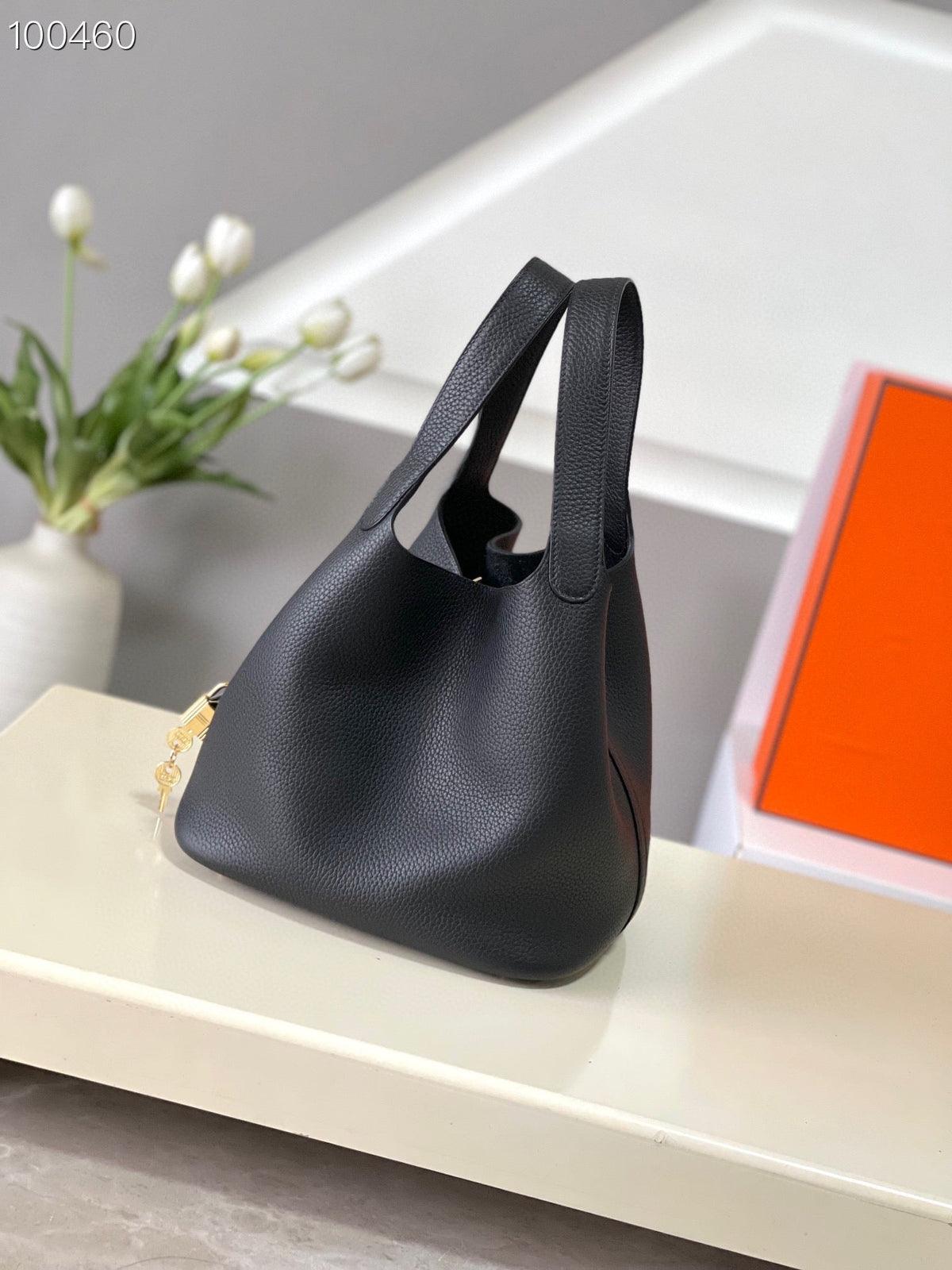 22cm Leather Bucket Bag
