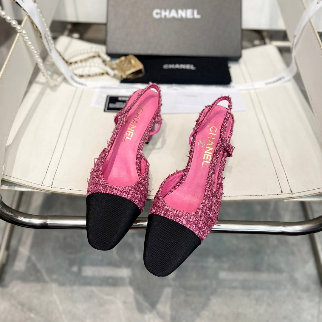 Retro Round-Toe Velvet Sandals