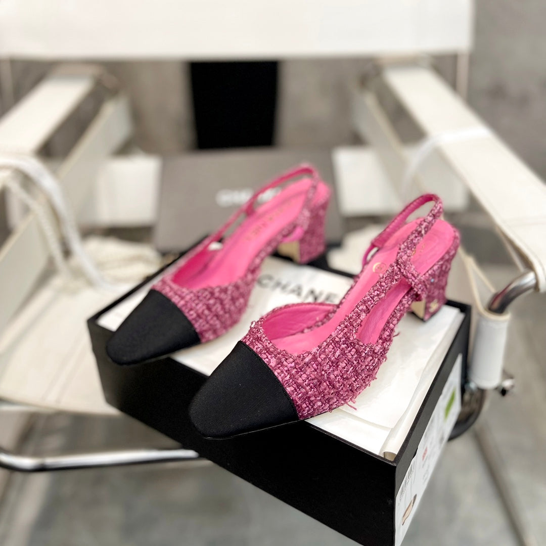 Retro Round-Toe Velvet Sandals