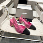 Retro Round-Toe Velvet Sandals