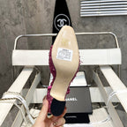 Retro Round-Toe Velvet Sandals