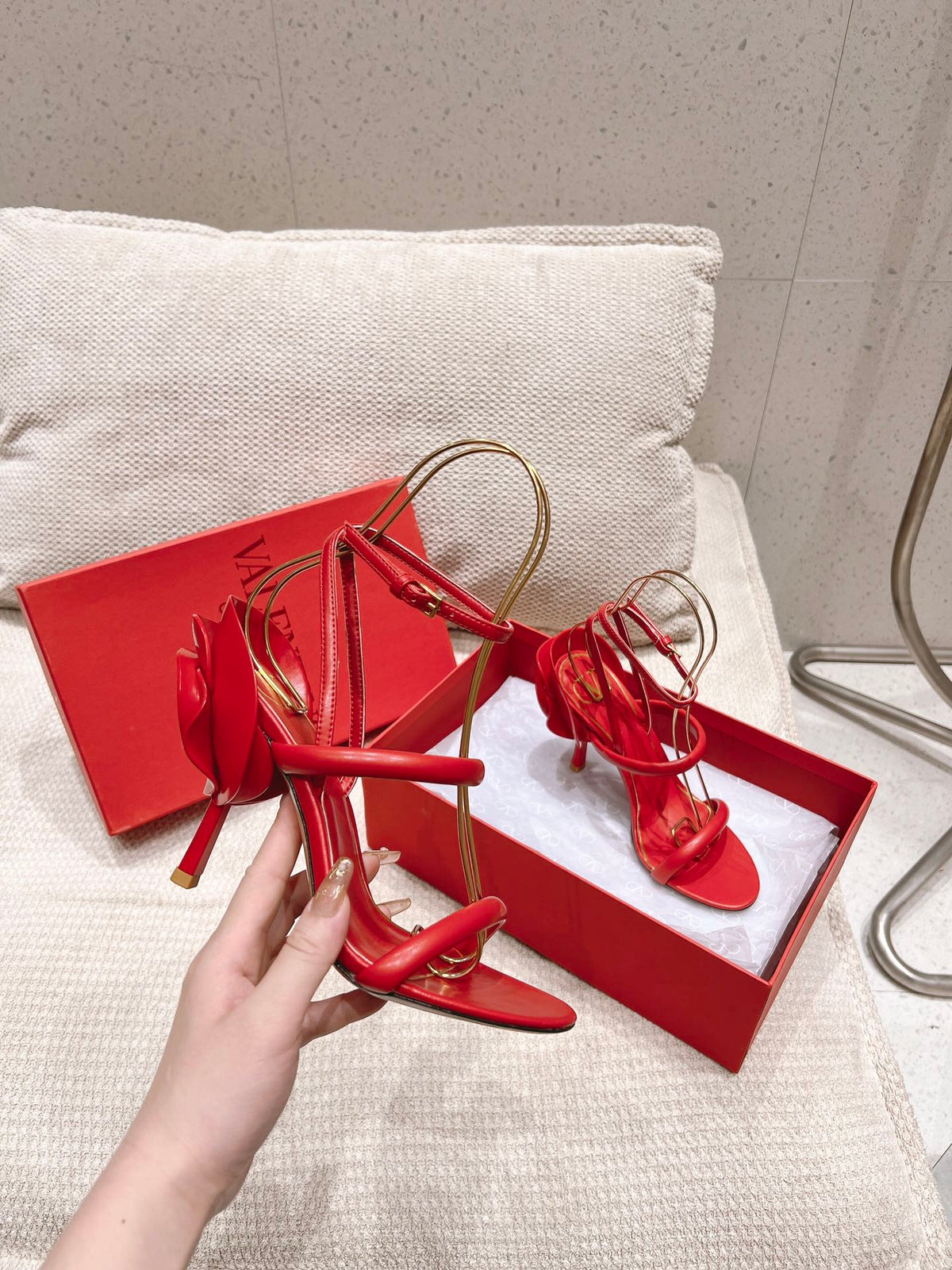 Floral High Heel Sandals