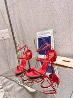 Floral High Heel Sandals