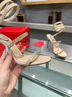 Silk Snake Crystal Sandals