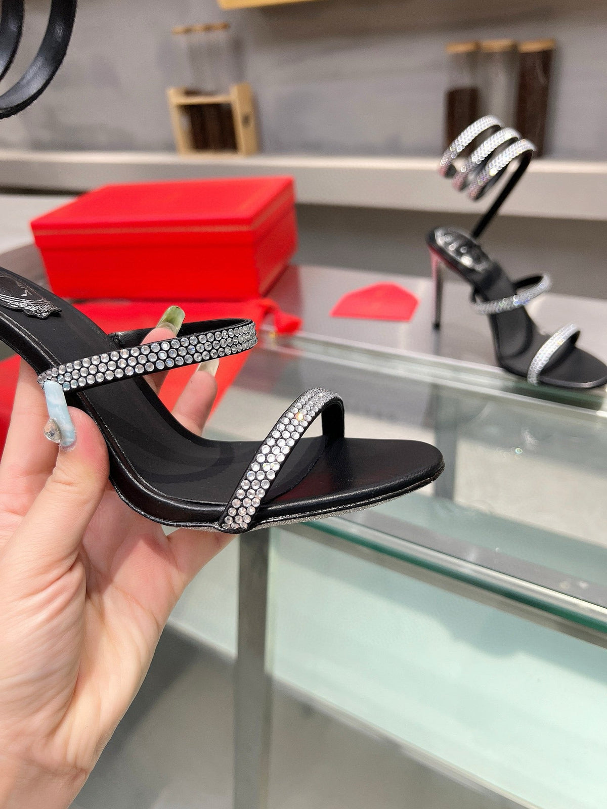 Silk Snake Crystal Sandals