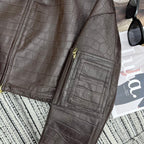 Crocodile Pattern Lambskin Jacket