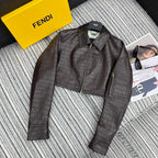 Crocodile Pattern Lambskin Jacket