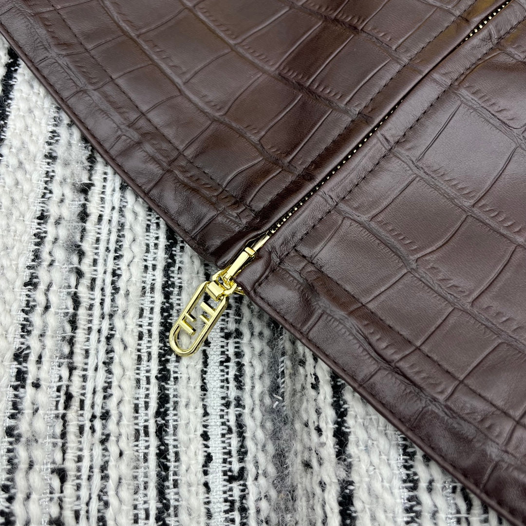 Crocodile Pattern Lambskin Jacket