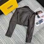 Crocodile Pattern Lambskin Jacket