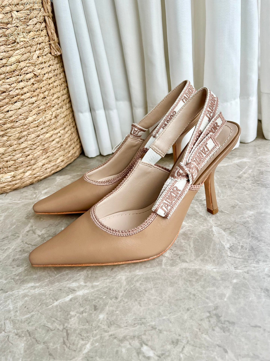 Embroidered Jacquard Salon Heels