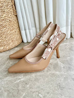 Embroidered Jacquard Salon Heels