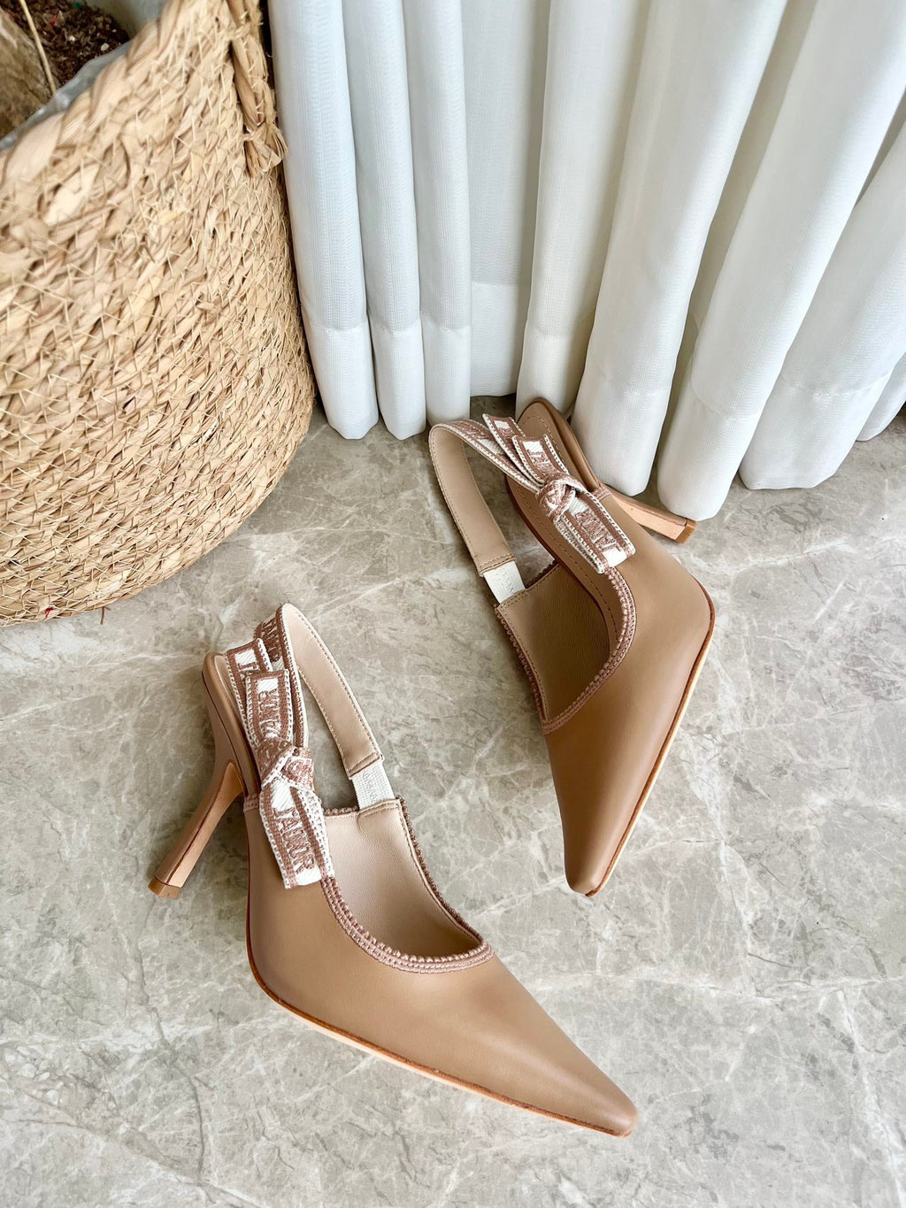 Embroidered Jacquard Salon Heels
