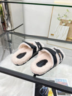 Fuzzy Wool Slide Slippers