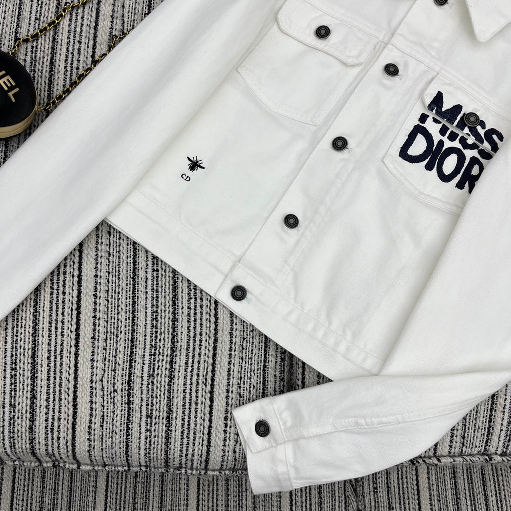 Denim Jacket with Embroidered Logo