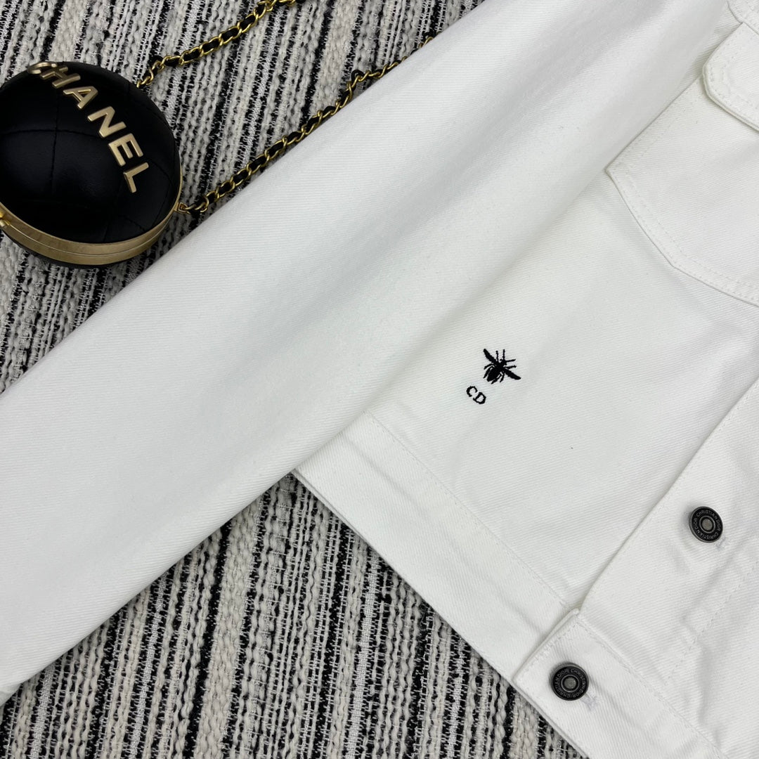Denim Jacket with Embroidered Logo