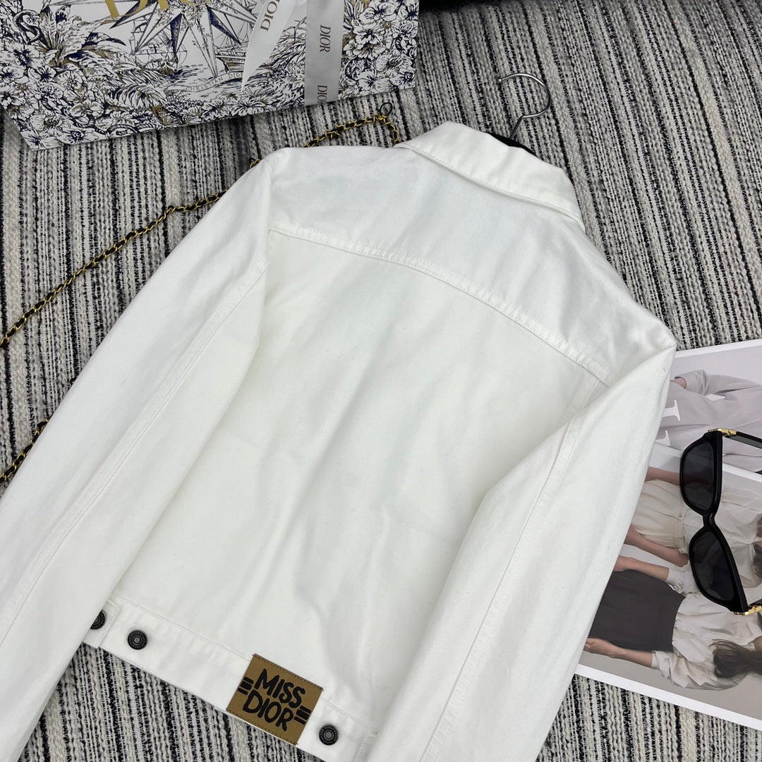 Denim Jacket with Embroidered Logo