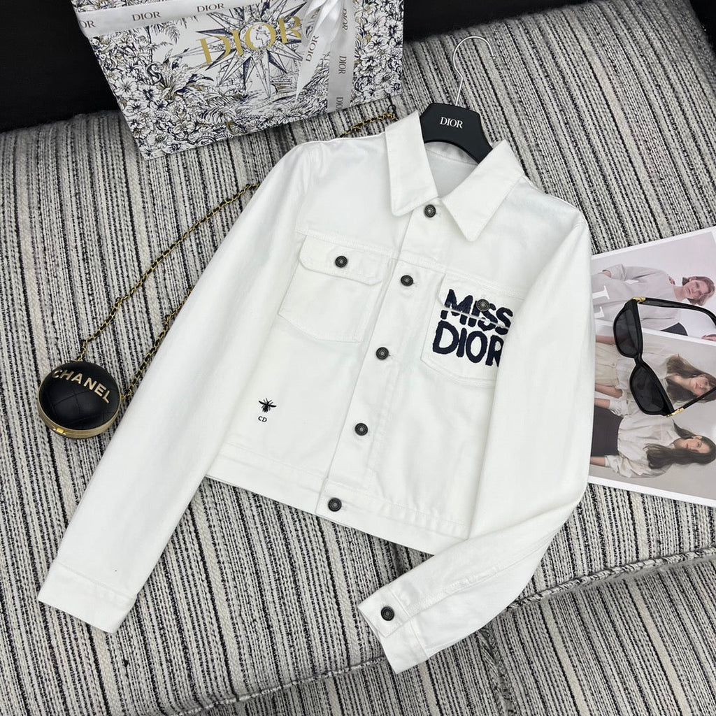 Denim Jacket with Embroidered Logo