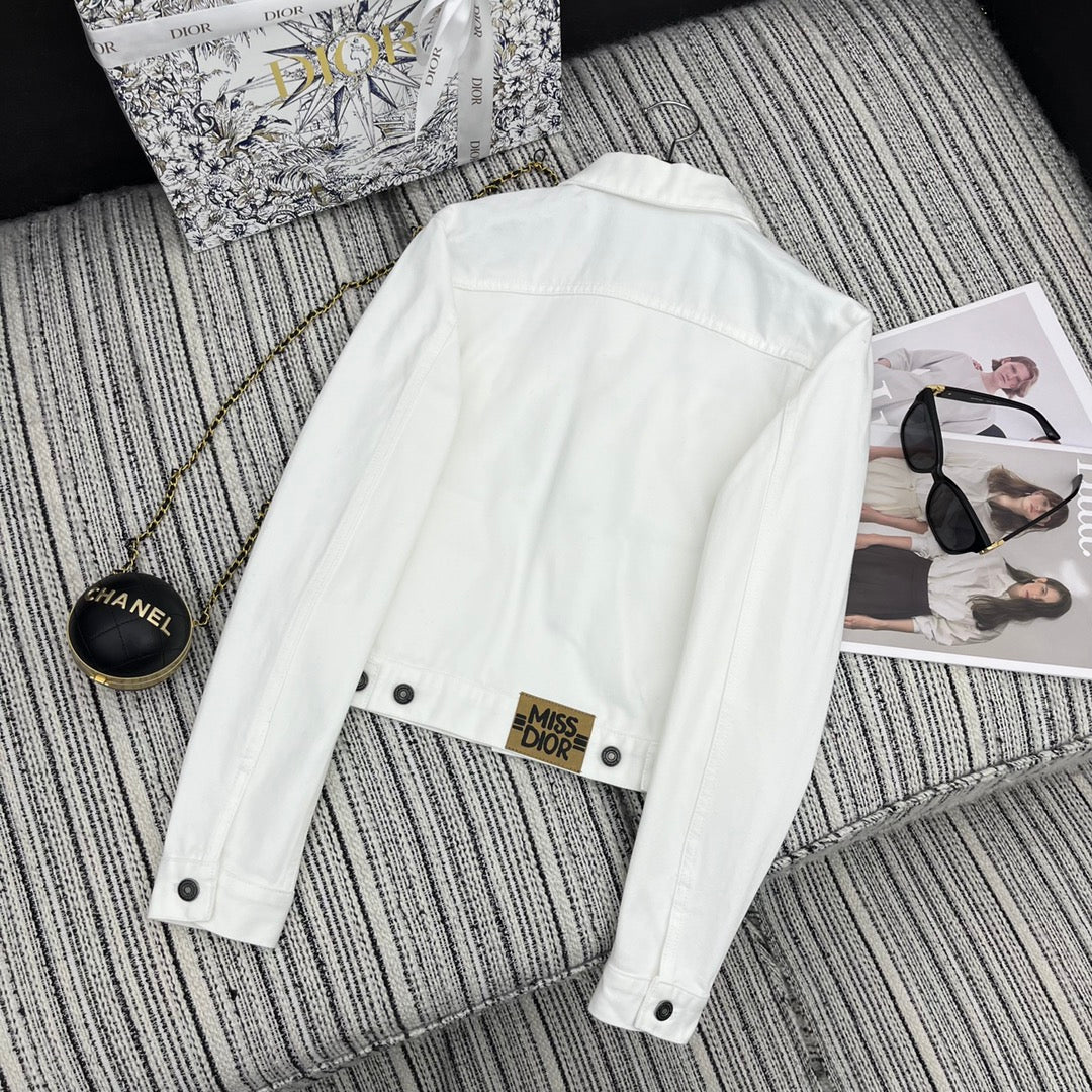 Denim Jacket with Embroidered Logo