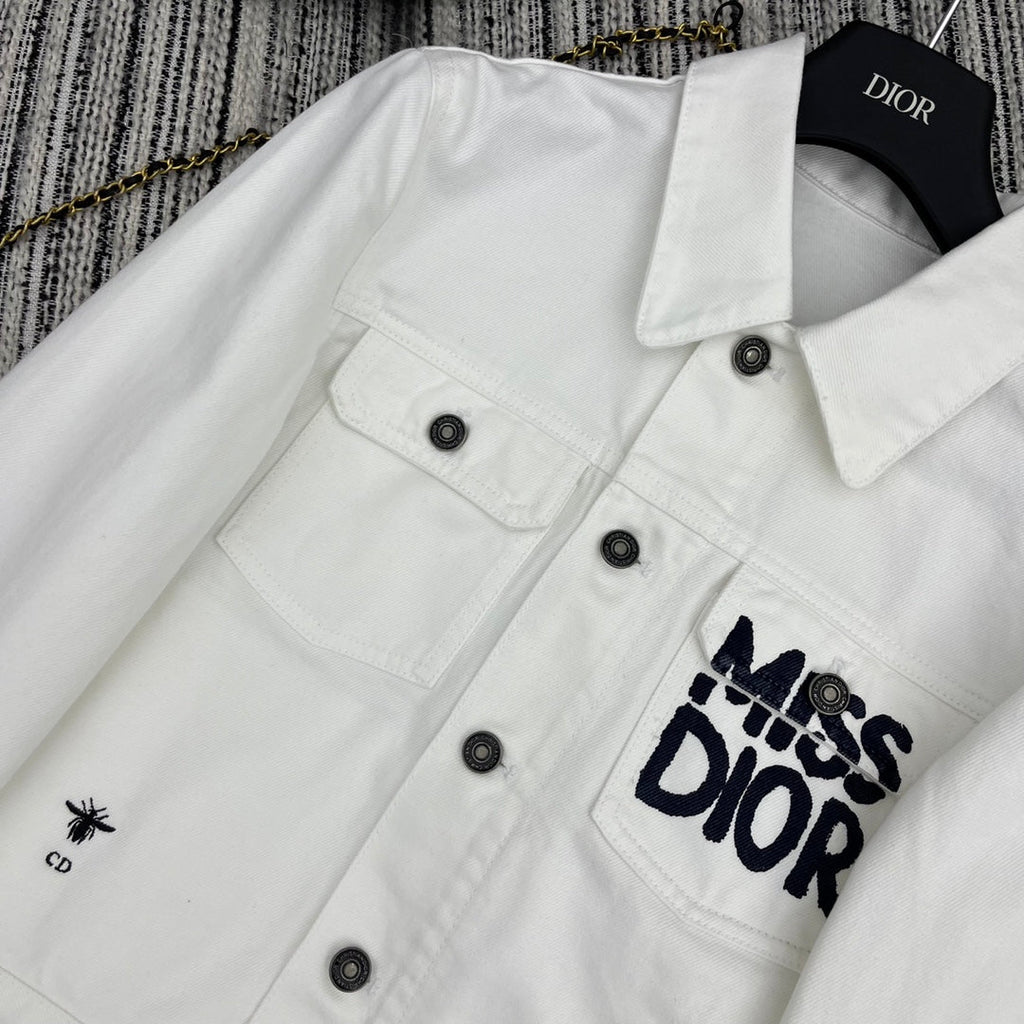 Denim Jacket with Embroidered Logo