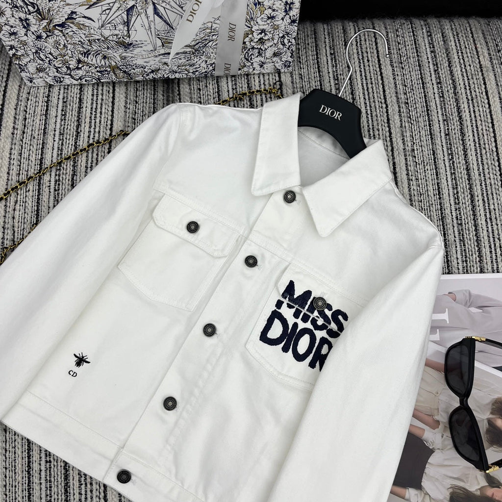 Denim Jacket with Embroidered Logo