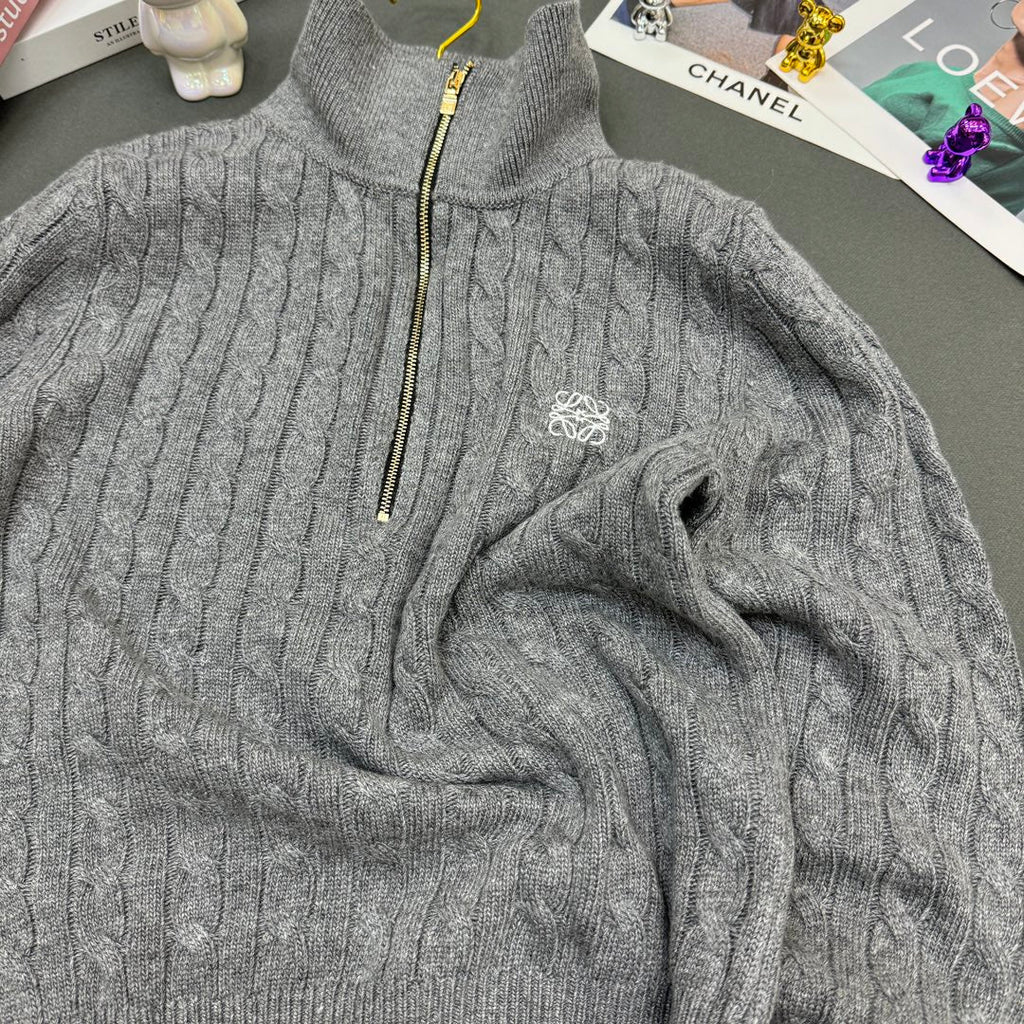 Cable-Knit Wool Cashmere Sweater