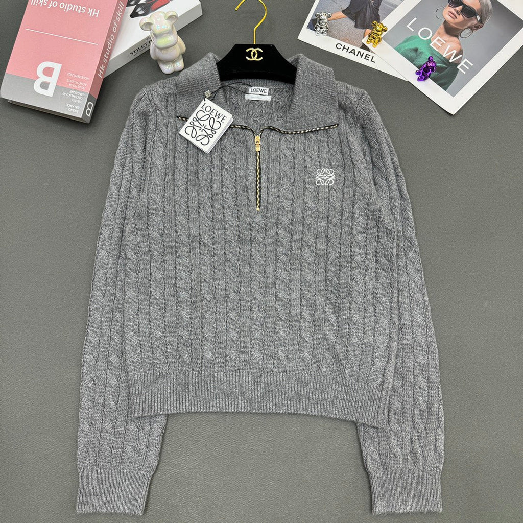 Cable-Knit Wool Cashmere Sweater