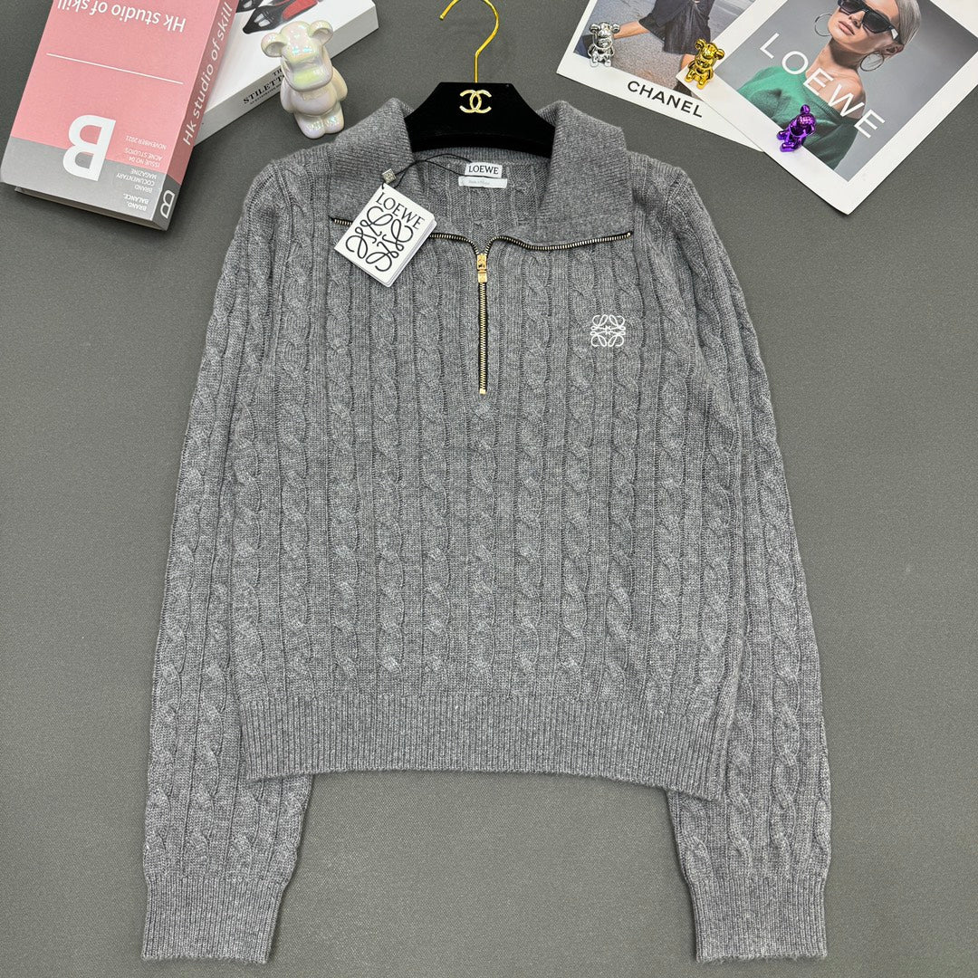 Cable-Knit Wool Cashmere Sweater