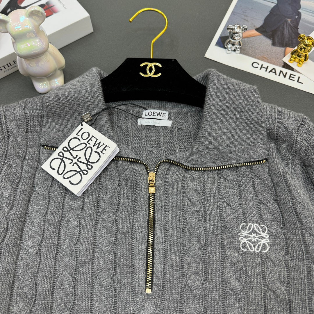 Cable-Knit Wool Cashmere Sweater