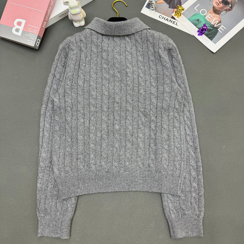 Cable-Knit Wool Cashmere Sweater