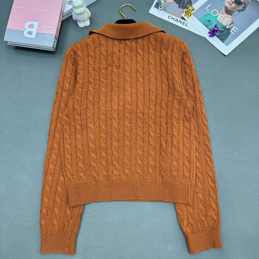 Cable-Knit Wool Cashmere Sweater