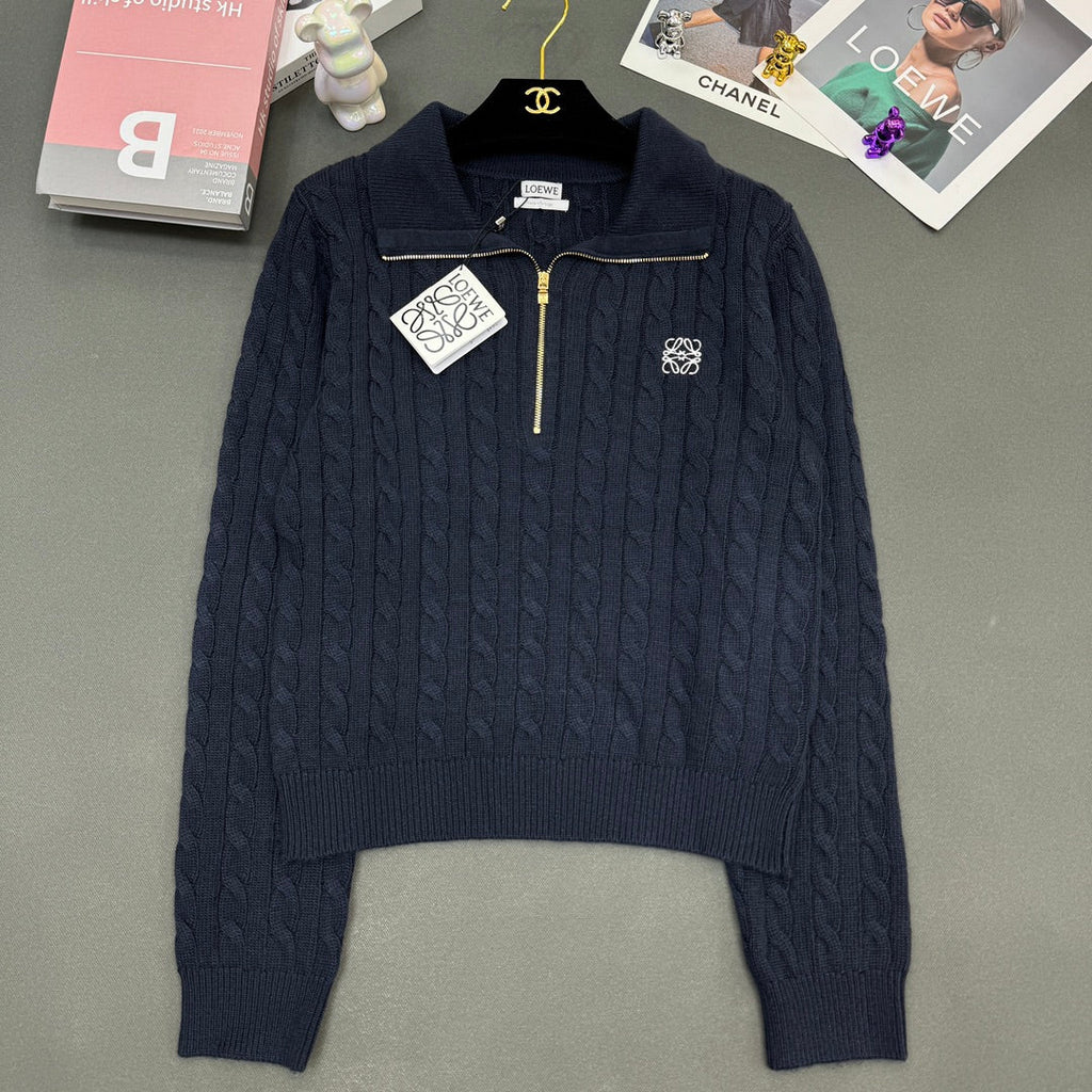 Cable-Knit Wool Cashmere Sweater
