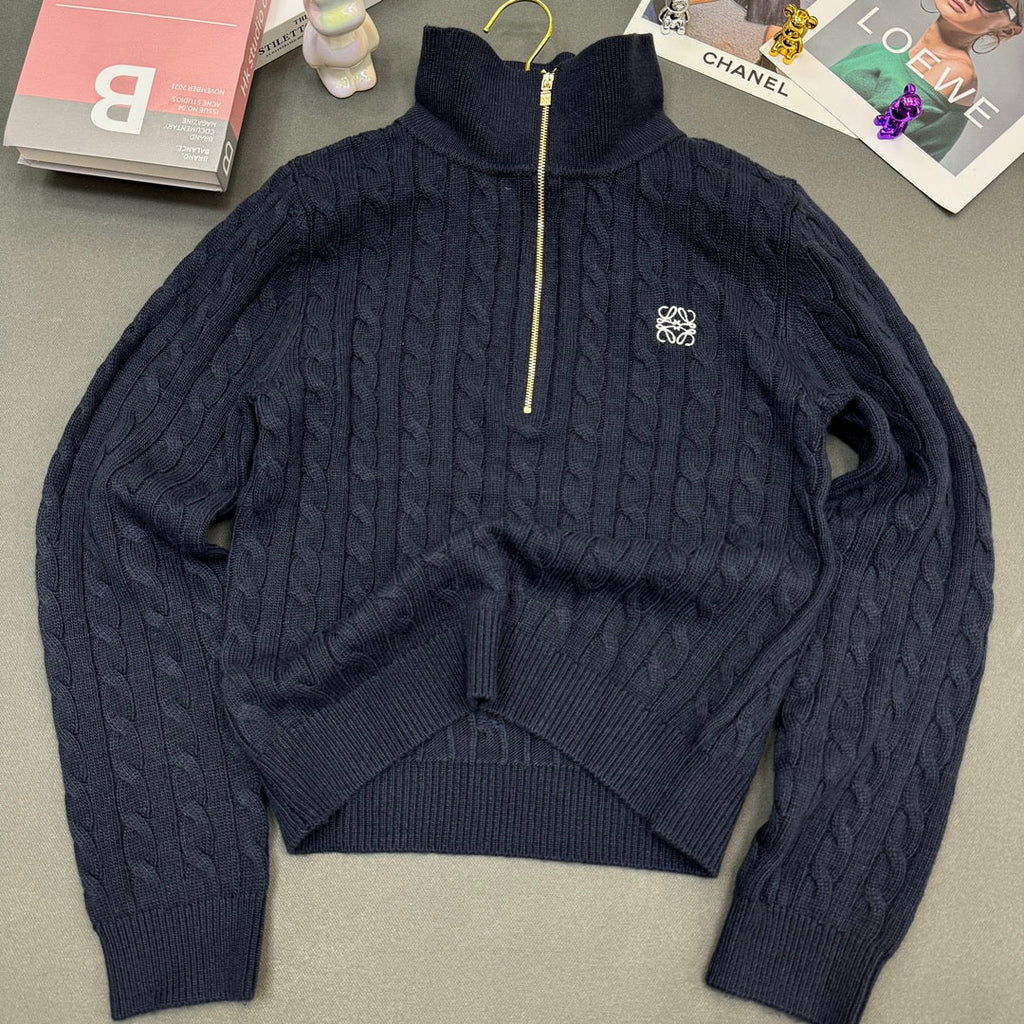 Cable-Knit Wool Cashmere Sweater
