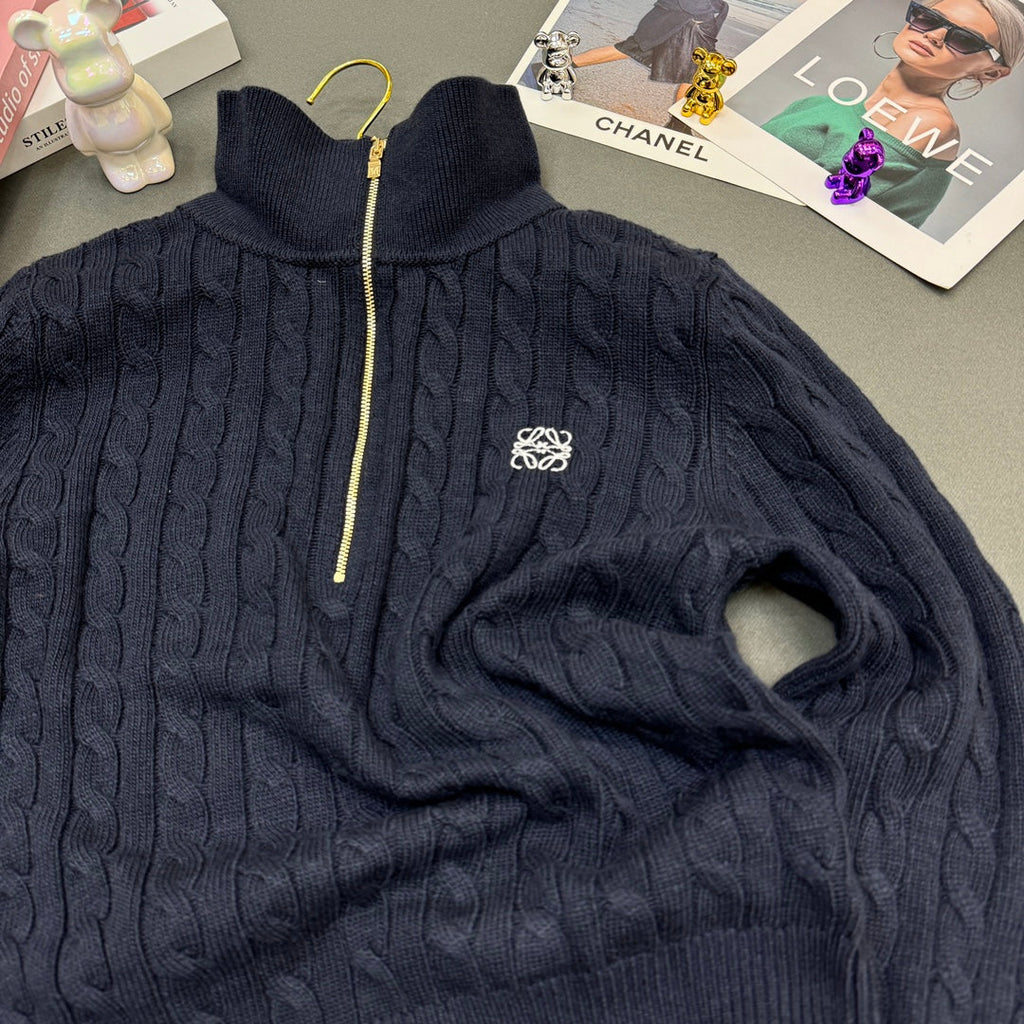 Cable-Knit Wool Cashmere Sweater