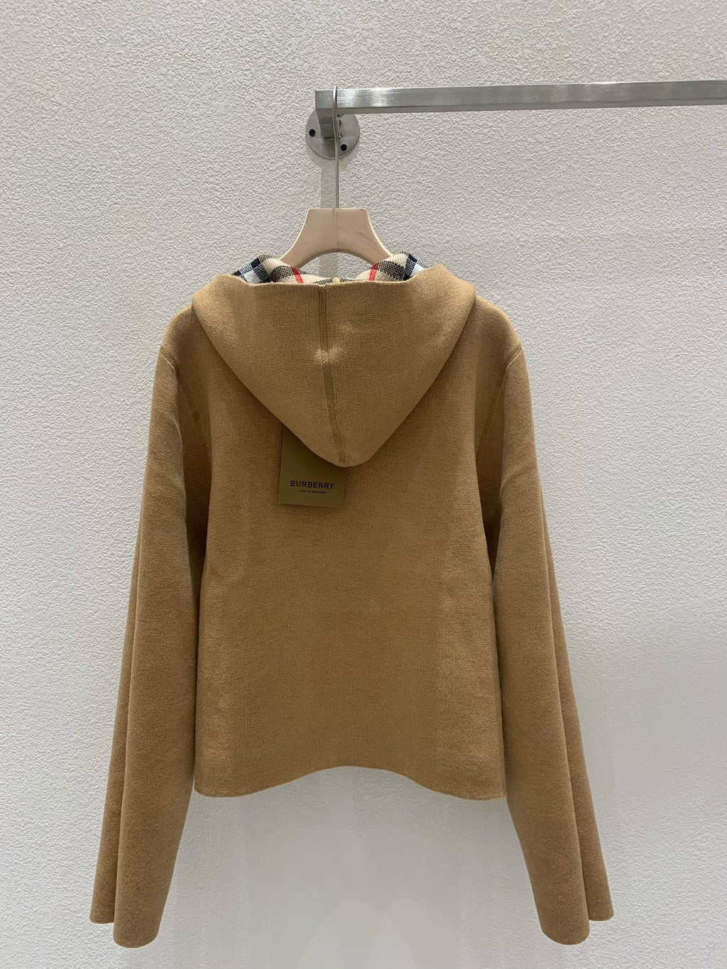 Reversible Knit Cardigan with Hood