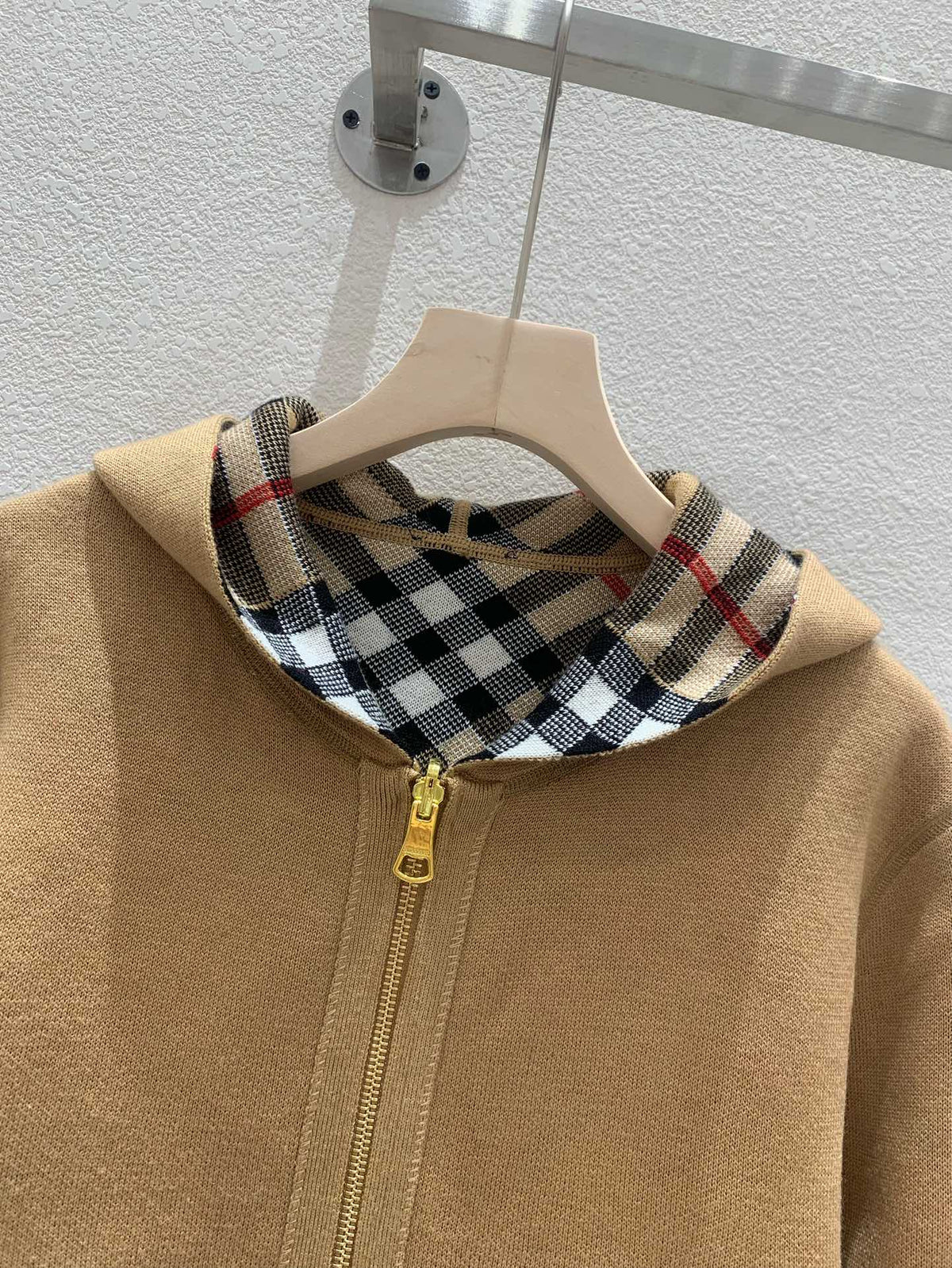 Reversible Knit Cardigan with Hood