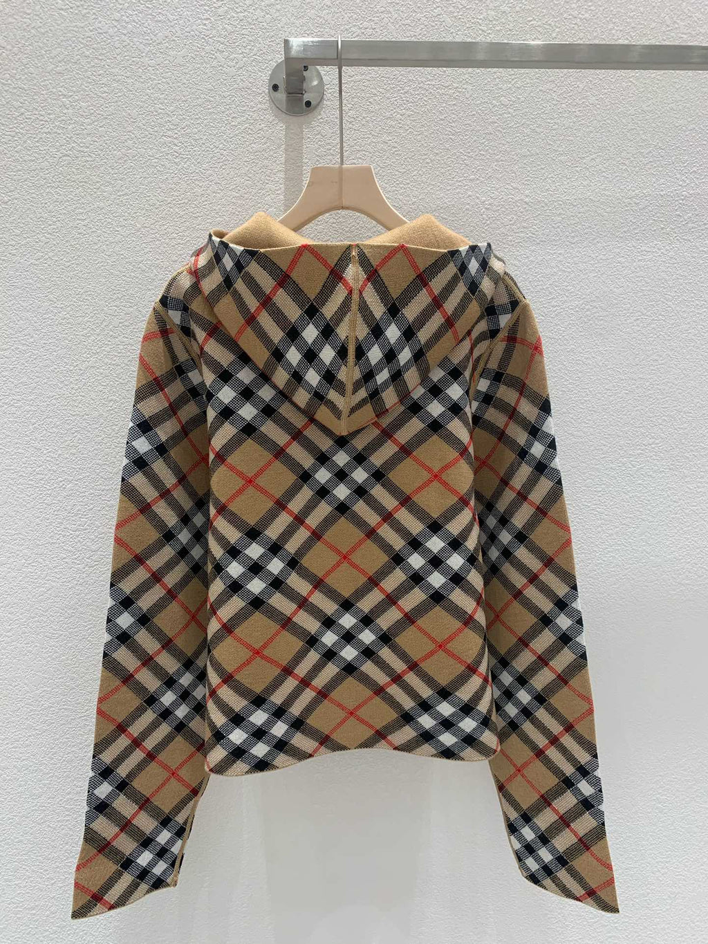Reversible Knit Cardigan with Hood