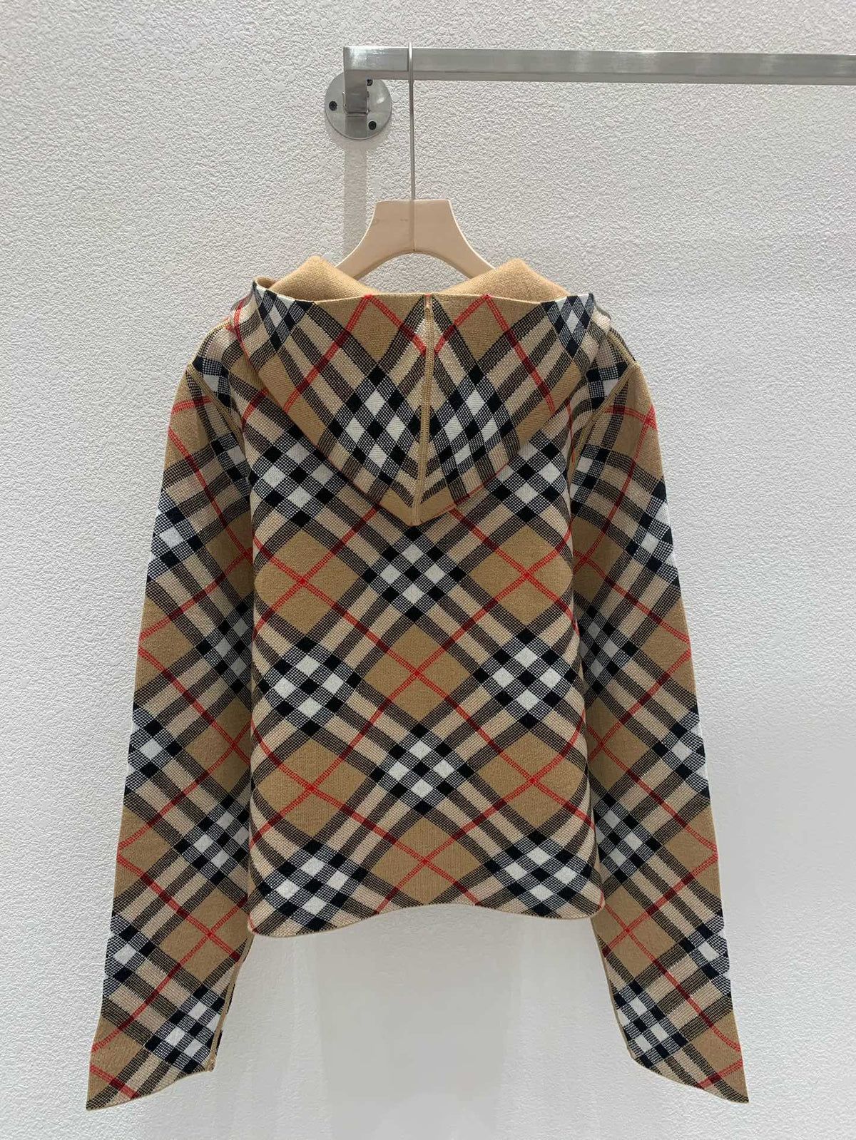 Reversible Knit Cardigan with Hood