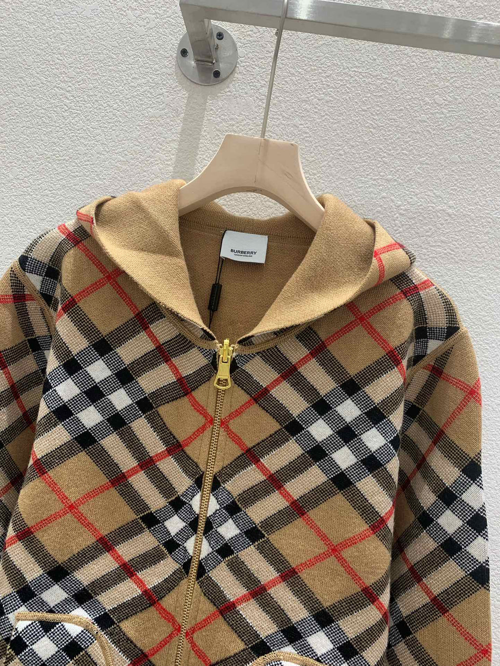 Reversible Knit Cardigan with Hood